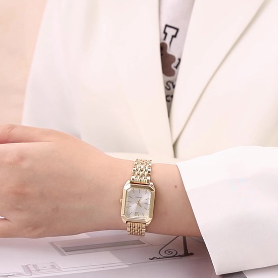 Sjika - Dameshorloge & Armband Set – 18K Gold Plated – Modieus, Elegant - Cadeau voor haar