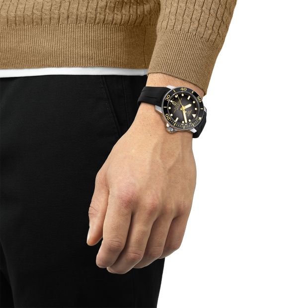 Tissot Seastar 2000 Professional (600m) Black / Gold Powermatic 80 - T1206071744101