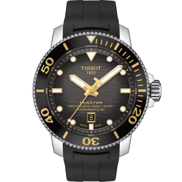 Tissot Seastar 2000 Professional (600m) Black / Gold Powermatic 80 - T1206071744101