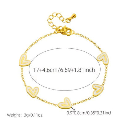 Sjika - Elegante Armband met Hartjes | Gold Plated | Luxe Cadeau voor Haar