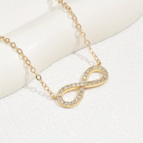Sjika - Infinity Ketting Dames – 18K Goud Verguld – Zirkonia – Cadeau voor Haar