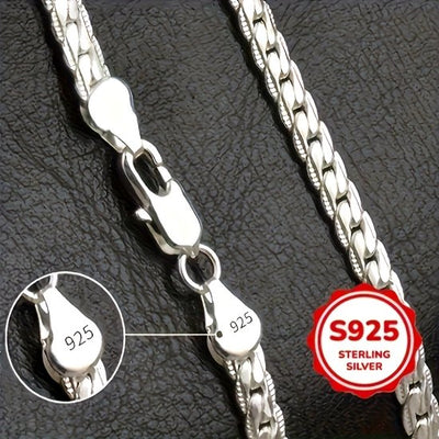 Sjika - S925 Sterling Zilveren Mannenketting – Tijdloze Schakelketting – Heren Sieraad - Cadeau voor hem