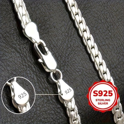Sjika - S925 Sterling Zilveren Mannenketting – Tijdloze Schakelketting – Heren Sieraad - Cadeau voor hem