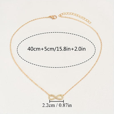 Sjika - Infinity Ketting Dames – 18K Goud Verguld – Zirkonia – Cadeau voor Haar