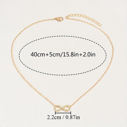 Sjika - Infinity Ketting Dames – 18K Goud Verguld – Zirkonia – Cadeau voor Haar