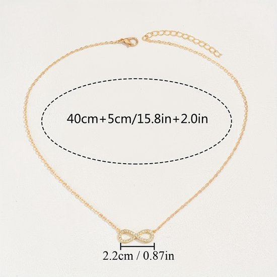 Sjika - Infinity Ketting Dames – 18K Goud Verguld – Zirkonia – Cadeau voor Haar