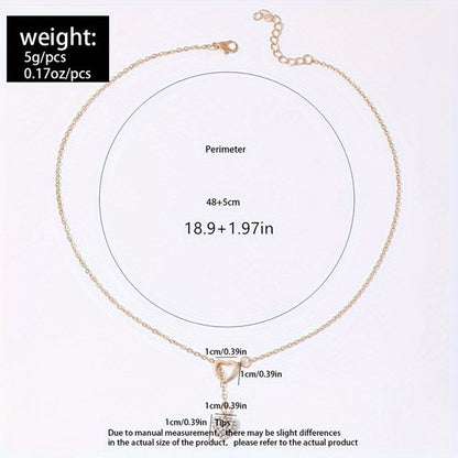 Sjika - Gold Plated Hart Ketting – Goudkleurig – Zirkonia – Dames Sieraad - Luxe Cadeau