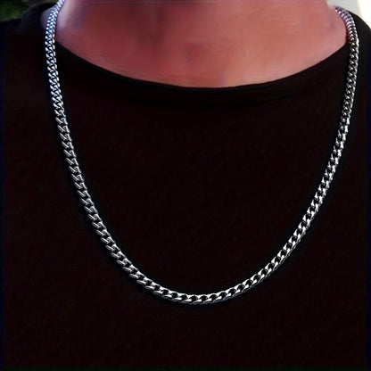 Sjika - Zilverkleurige heren ketting – Cuban schakel – 6 mm breed – Stoere heren ketting – Tijdloos & duurzaam design - Cadeau voor hem