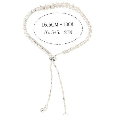 Sjika - Luxe Tennis Armband Dames – Verstelbare Zilverkleurige Armband met Zirconia – Sparkle Crystal Bracelet – Cadeau Sieraad