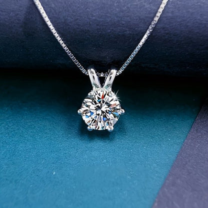 Sjika - 925 Sterling Zilver plated Ketting met Zirkonia Steen – Elegant Solitaire Hanger – Luxe Cadeau voor Vrouwen – Voor haar