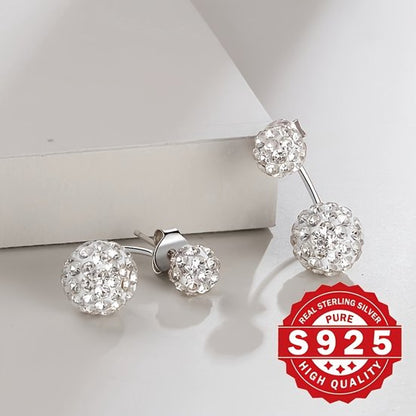 Sjika - S925 Sterling Zilveren Oorbellen Set – Kristallen Stud Oorbellen & Ear Cuff – Dames - Cadeau