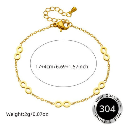 Sjika - Infinity Armband Dames | Gold Plated | Verstelbaar | Cadeau voor haar