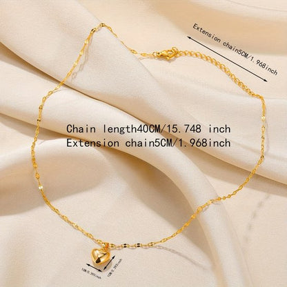 Sjika - Chique ketting dames – Goudkleurig met hart hanger – Perfect cadeau – Voor haar