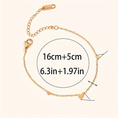 Sjika - Gold Plated Armband Dames – Hartjes Design – Verstelbaar – Luxe Cadeau