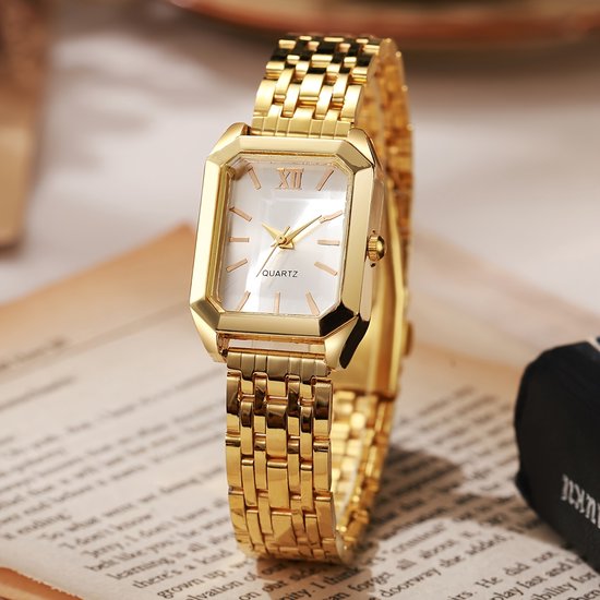 Sjika - Dameshorloge & Armband Set – 18K Gold Plated – Modieus, Elegant - Cadeau voor haar