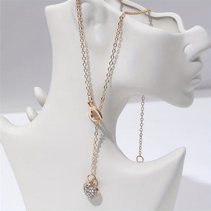 Sjika - Gold Plated Hart Ketting – Goudkleurig – Zirkonia – Dames Sieraad - Luxe Cadeau