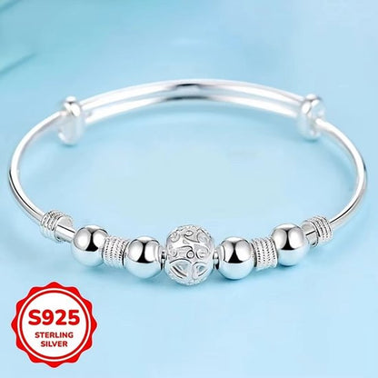 Sjika - S925 Zilveren Armband Dames – Sterling Silver Bangle met Bedels – Verstelbare Armband – Pandora Style - Cadeau voor haar