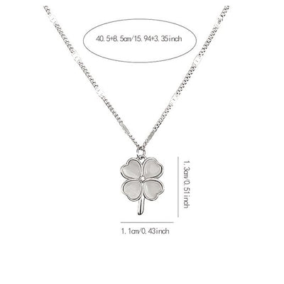 Sjika - Zilveren Klavertje Vier Ketting – Geluksketting Dames – Zilver – Minimalistische Hanger – Cadeau voor Vrouw – Tijdloos & Elegant