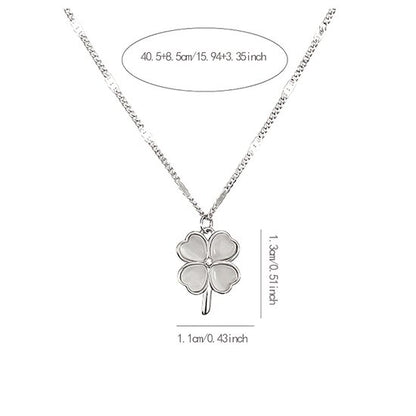 Sjika - Zilveren Klavertje Vier Ketting – Geluksketting Dames – Zilver – Minimalistische Hanger – Cadeau voor Vrouw – Tijdloos & Elegant