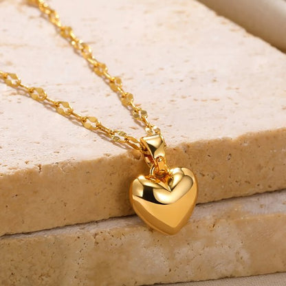 Sjika - Chique ketting dames – Goudkleurig met hart hanger – Perfect cadeau – Voor haar