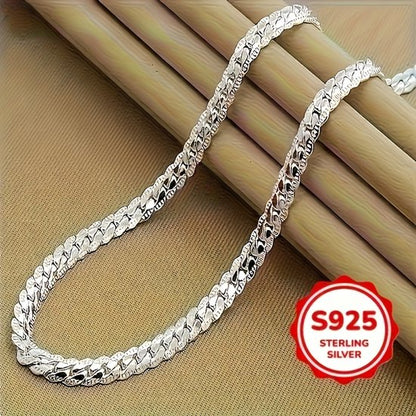 Sjika - S925 Sterling Zilveren Mannenketting – Tijdloze Schakelketting – Heren Sieraad - Cadeau voor hem