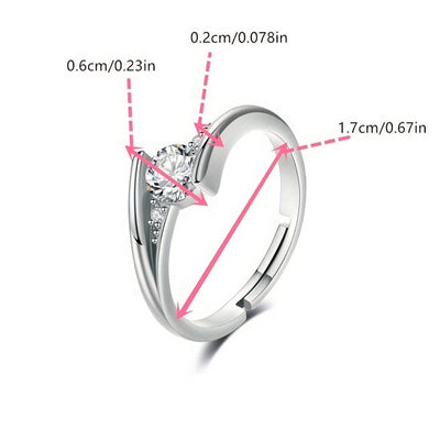 Sjika - Goudkleurige Verstelbare Ring met Zirkonia – Elegante Damesring – Minimalistisch Design – Fashion Jewelry - Cadeau voor haar
