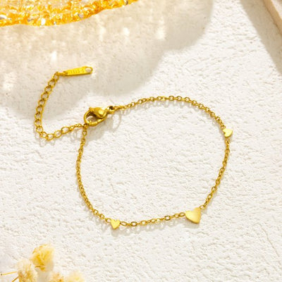 Sjika - Gold Plated Armband Dames – Hartjes Design – Verstelbaar – Luxe Cadeau