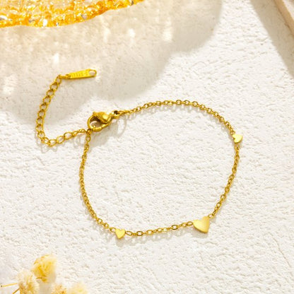 Sjika - Gold Plated Armband Dames – Hartjes Design – Verstelbaar – Luxe Cadeau
