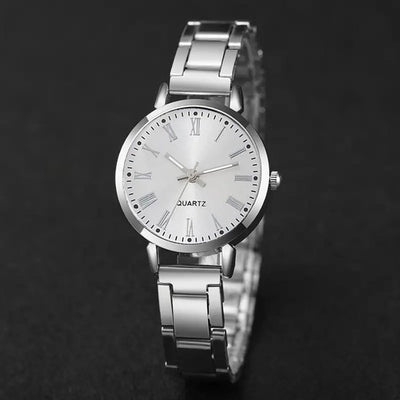 Sjika - Dames Horloge met Armband – Quartz Horloge Zilver – Luxe Dames Polshorloge Set - Cadeau voor haar
