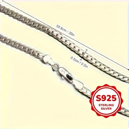 Sjika - S925 Sterling Zilveren Mannenketting – Tijdloze Schakelketting – Heren Sieraad - Cadeau voor hem