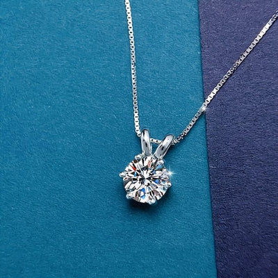 Sjika - 925 Sterling Zilver plated Ketting met Zirkonia Steen – Elegant Solitaire Hanger – Luxe Cadeau voor Vrouwen – Voor haar