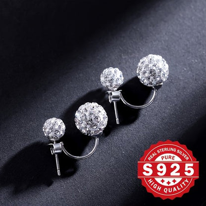 Sjika - S925 Sterling Zilveren Oorbellen Set – Kristallen Stud Oorbellen & Ear Cuff – Dames - Cadeau