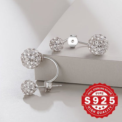 Sjika - S925 Sterling Zilveren Oorbellen Set – Kristallen Stud Oorbellen & Ear Cuff – Dames - Cadeau