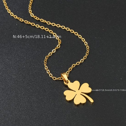 Sjika - Gold Plated Klavertje Vier Ketting – Geluks Hanger – Dames Sieraad – Cadeau Idee