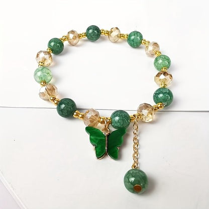 Sjika - Dames Armbandenset – 3 Delige Kralen Armbanden met Vlinders – Boho Armband Set – Elastisch – Trendy Sieraden - Cadeau voor haar