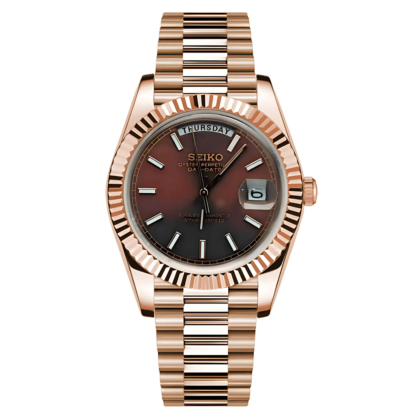 SEIKODATE ROSE GOLD CHOCOLATE